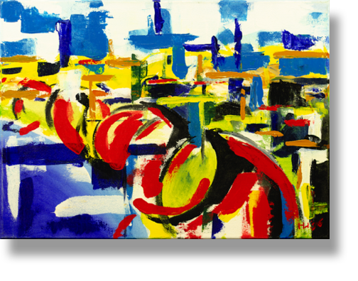 "Abstracte compositie 1996"
Acryl on canvas
55 x 40 cm